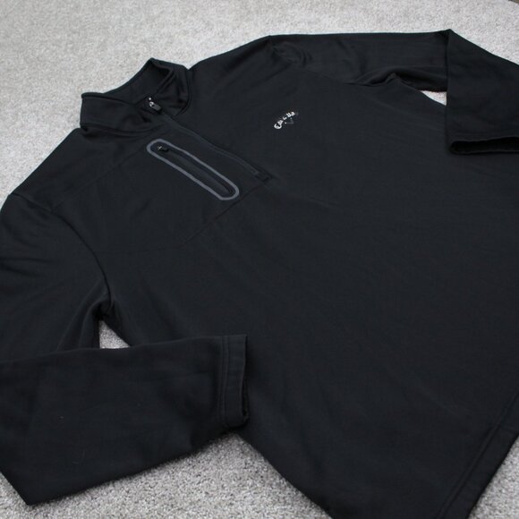 Callaway Sweatshirt Mens XL Black 1/4 Zip 100% Polyester Long Sleeve Pullover - Picture 6 of 11